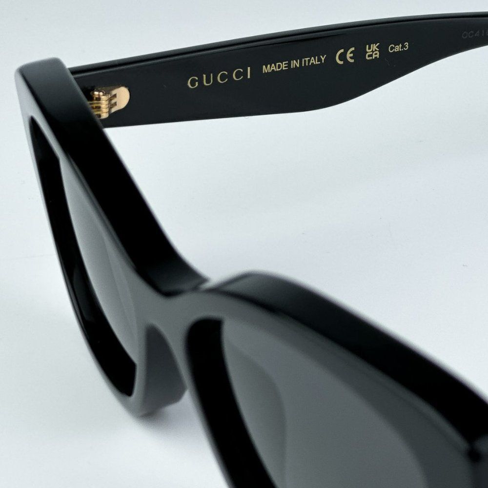 NEW Gucci GG1638S 001 Black Grey Anti-Reflective Women Cat Eye Sunglasses - Picture 6 of 9
